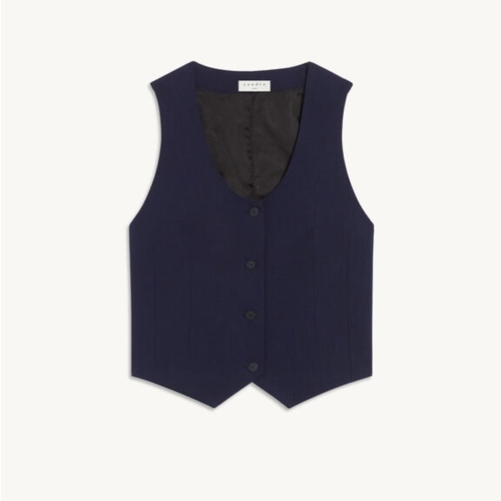 Navy Button-Up Women's Vest